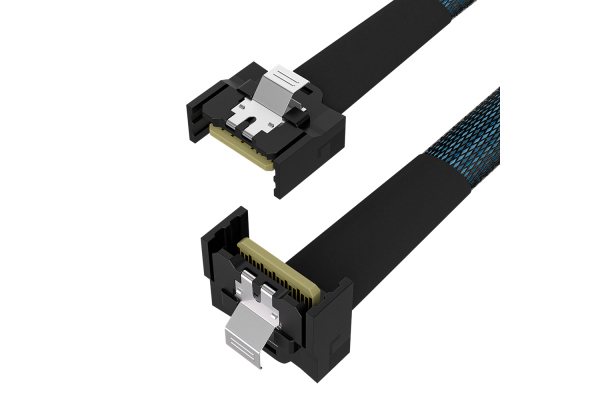 MCIO 4X 直头对4X 弯头 PCIE Gen5高速数据线
