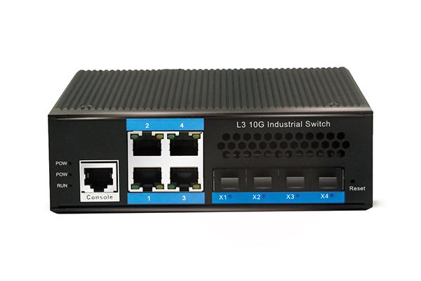 万兆4光4电，L3 10G网管型工业交换机