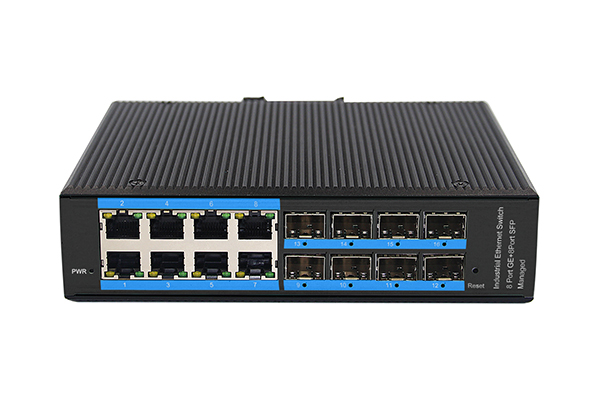 千兆8光8电WEB管理工业交换机